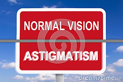 example normal vision vs astigmatism Stock Photo