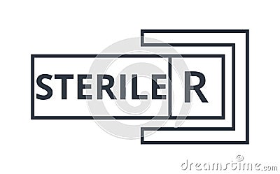 Example of Sterile Fluid Path Sterilized Using Irradiation Symbol. Vector Illustration