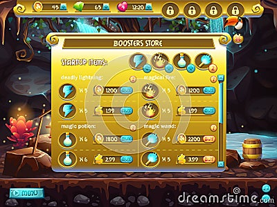 Example of store sales boosters for computer games Vector Illustration