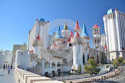 Excalibur Hotel and Casino castle towers on Las Vegas boulevard Editorial Stock Photo