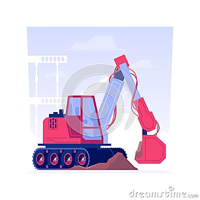 Excavate foundations isolated concept vector illustration. Vector Illustration