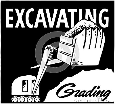 Excavating Vector Illustration