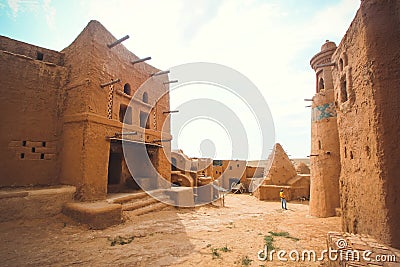 Excavations of the ancient village in the desert Stock Photo