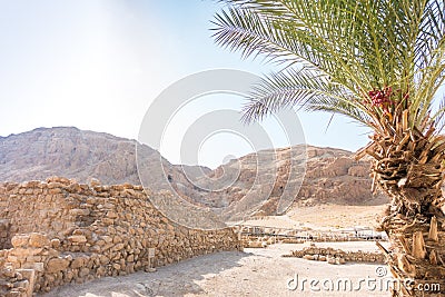 Excavations in Qumran, where Essenes hide scrolls with the Bible Stock Photo