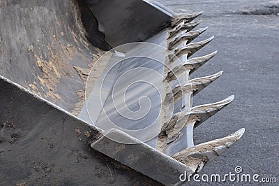 Excavator bucket after work Stock Photo