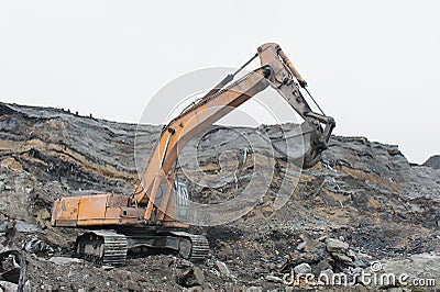 Excavator in a career Stock Photo