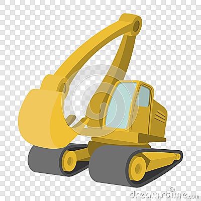 Excavator cartoon icon Stock Photo