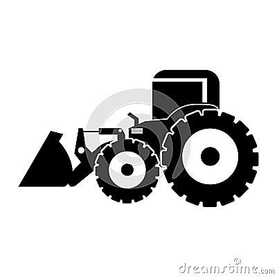 Excavator heavy machinery pictogram icon image Vector Illustration