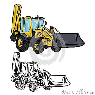 Excavator Loader Vector Illustration