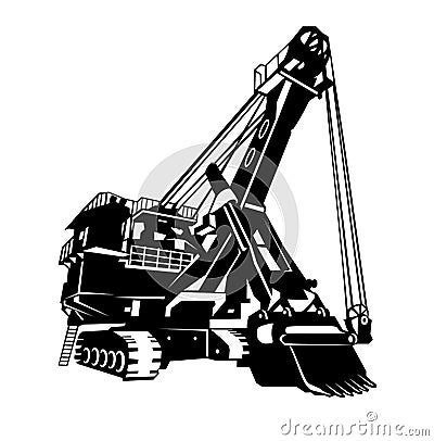 Excavator logo, emblem, sign Vector Illustration