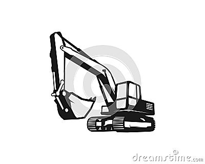 Excavator logo template vector. Heavy equipment logo vector for construction company. Creative excavator illustration for logo tem Vector Illustration