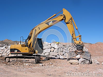 Excavator at Work Editorial Stock Photo