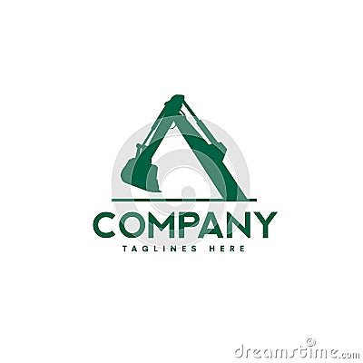 Excavators Construction machinery logo Vector Illustration