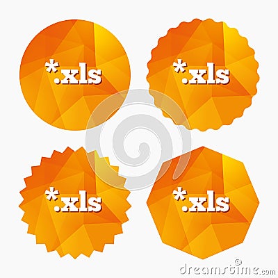 Excel file document icon. Download xls button. Vector Illustration