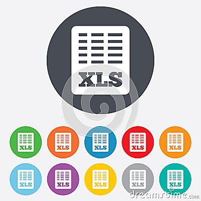 Excel file document icon. Download xls button. Stock Photo