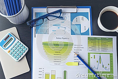 Excel graph with Spreadsheet Document showing Information Financial Startup Concept. Financial Planning making Accounting Database Stock Photo