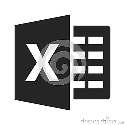 Excel vector icon in modern design style for web site and mobile app Vector Illustration