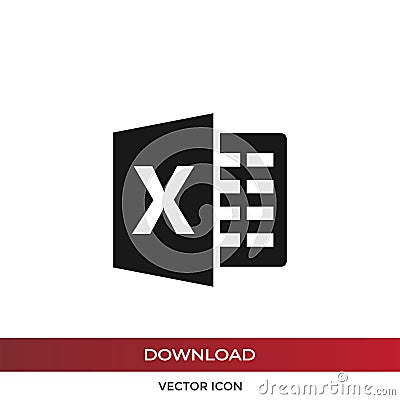 Excel vector icon in modern design style for web site and mobile app Vector Illustration