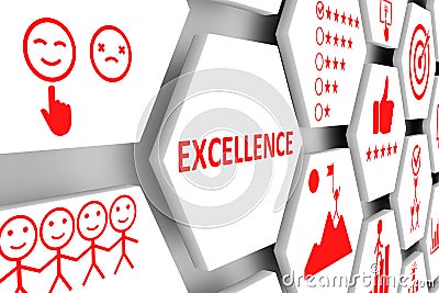 EXCELLENCE concept cell background Cartoon Illustration