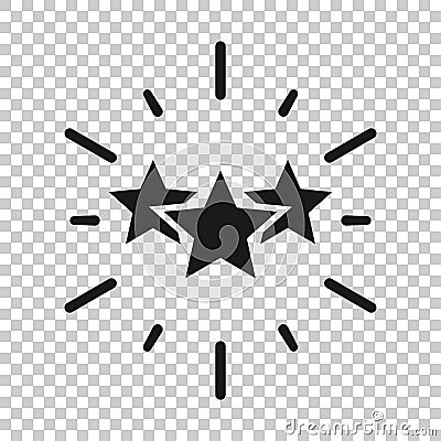 Excellence icon in transparent style. Star ribbon vector illustration on isolated background. Award medal business concept Vector Illustration