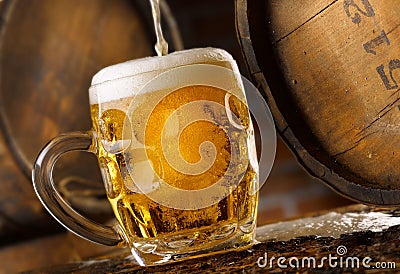Excellent beer poured in a glass Stock Photo