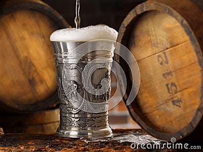 Excellent beer poured in a glass Stock Photo