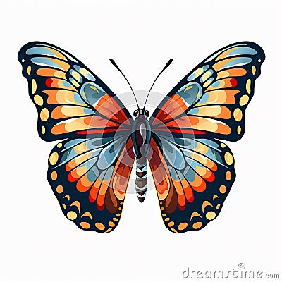 Excellent Butterfly Scene Whimsical Elegance Stock Photo