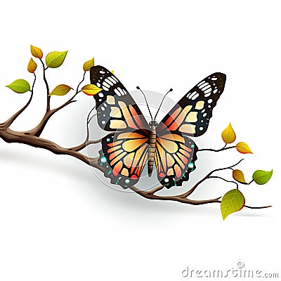 Excellent Butterfly Scene Whimsical Elegance Stock Photo