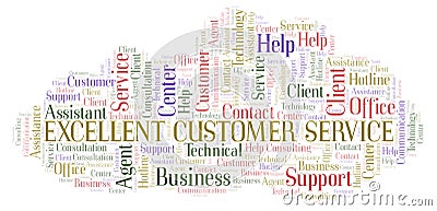 Excellent Customer Service word cloud. Stock Photo