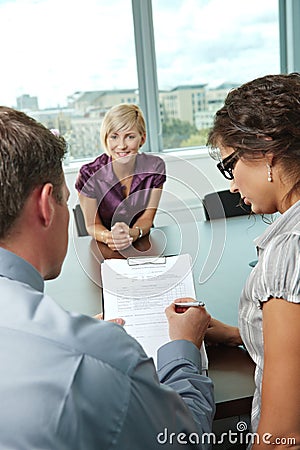 Excellent job interview Stock Photo