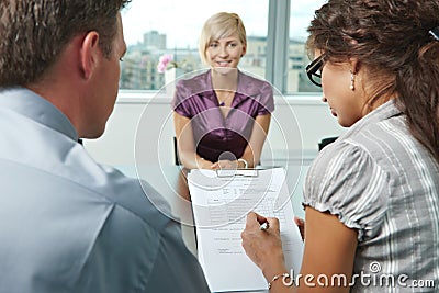 Excellent job interview Stock Photo