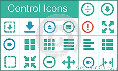 Excellent media player control icon set for designers in the design of all kinds of works. Beautiful and modern icon which can be Stock Photo