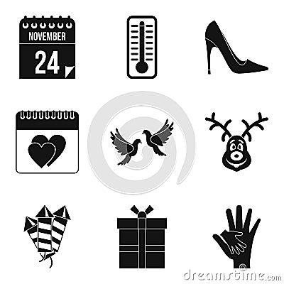 Excellent performance icons set, simple style Vector Illustration