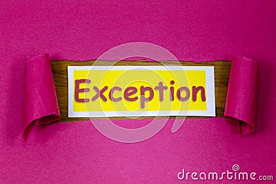 Exception rule special different unique contradiction exceptional opportunity Stock Photo