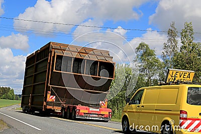 Exceptional Load Transport along Highway Editorial Stock Photo