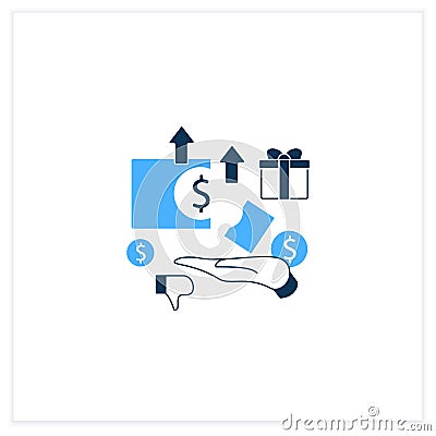 Excessive cost flat icon Vector Illustration