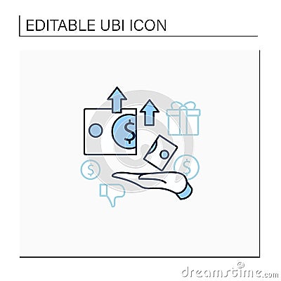 Excessive cost line icon Vector Illustration