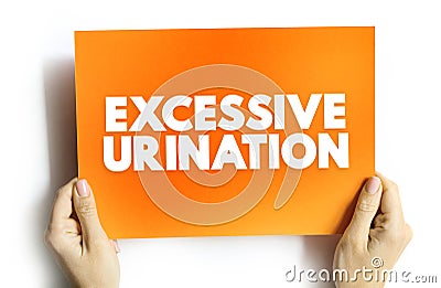 Excessive Urination is when you need to urinate many times throughout a 24-hour period, text concept on card Stock Photo