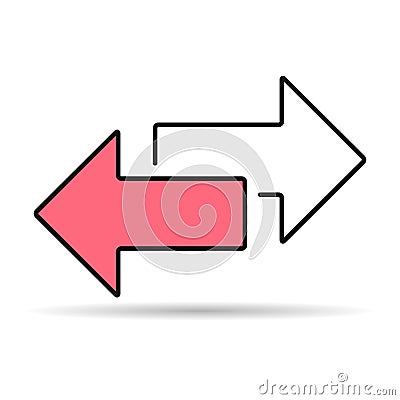 Exchange arrow transfer shadow icon,swap web button design, move symbol vector illustration Vector Illustration