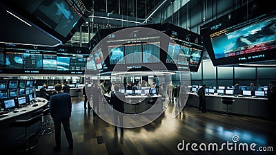 exchange floor, where brokers exchange, financial, image, environment - Generative AI Stock Photo