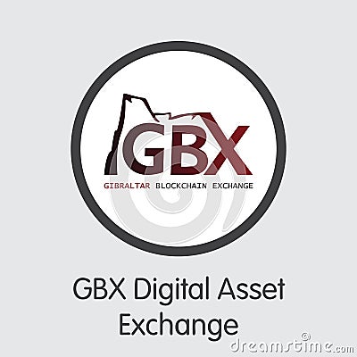 Exchange - Gbx Digital Asset Exchange. The Crypto Coins or Crypt Vector Illustration