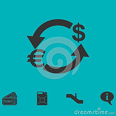 Exchange icon flat Vector Illustration