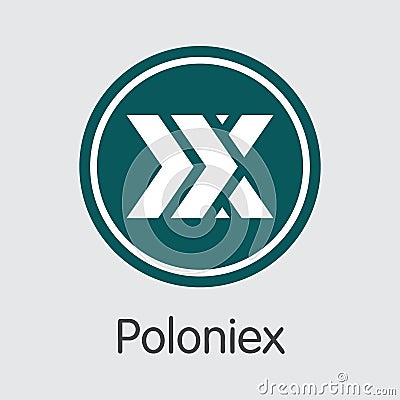 Exchange - Poloniex Copy. The Crypto Coins or Cryptocurrency Log Vector Illustration