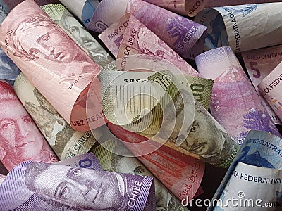 exchange rate of chilean and brazilian money Stock Photo