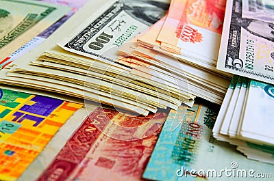 Exchange rates and speculation. Stock Photo