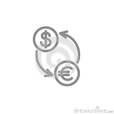 Exchange simple line icon. Business and finance vector. Vector Illustration