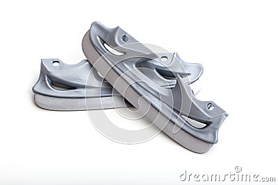 Exchangeable ice skare blades for children shoes Stock Photo