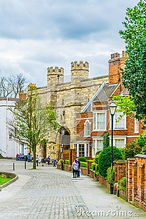 Exchequer gate in Lincoln, England Editorial Stock Photo
