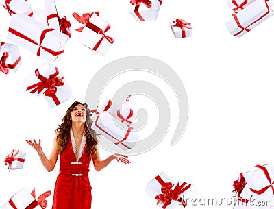 Excited attractive woman Stock Photo