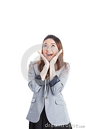 Excited beauty woman Stock Photo